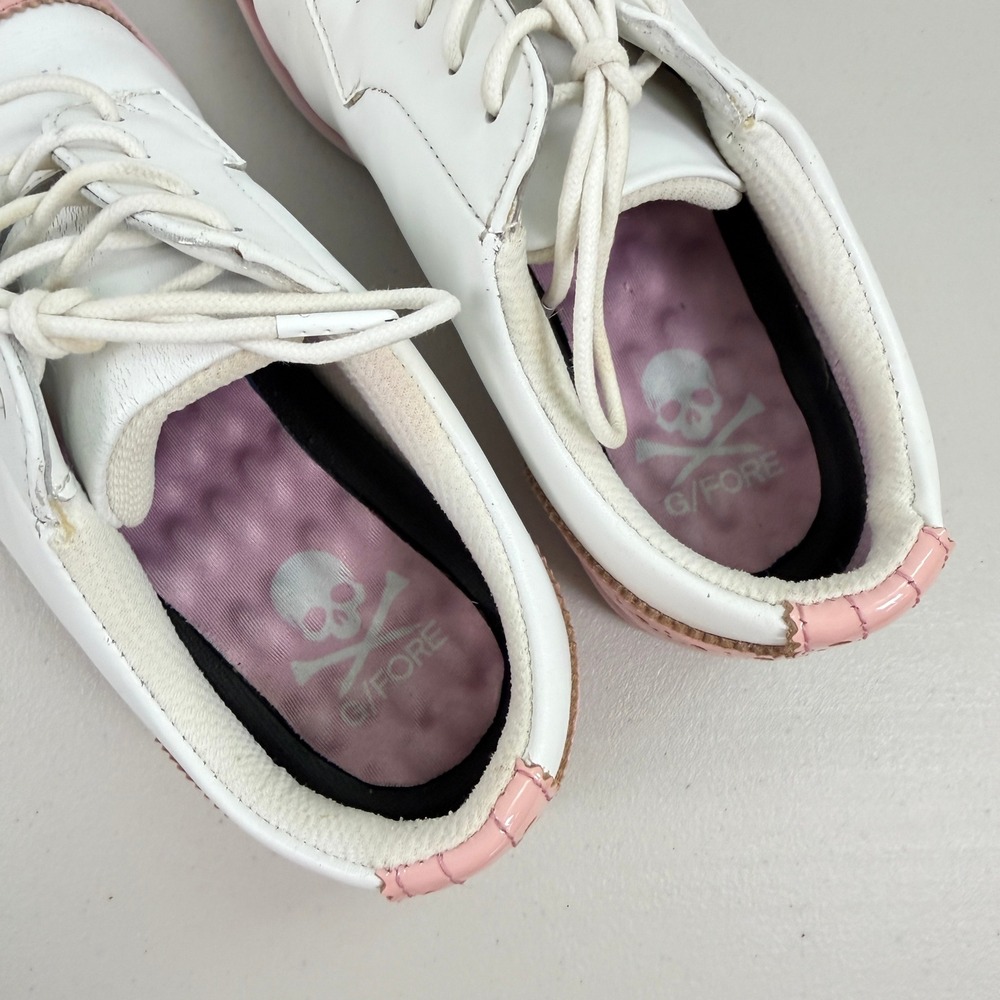 G/Fore Cap Toe Gallivanter Golf Shoe Snow Blush Women US 7.5 EUR‎ 38.5 - Picture 5 of 9